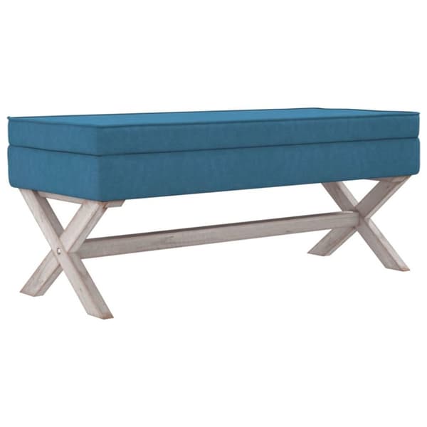vidaXL Förvaringspall blå 110x45x49 cm sammet