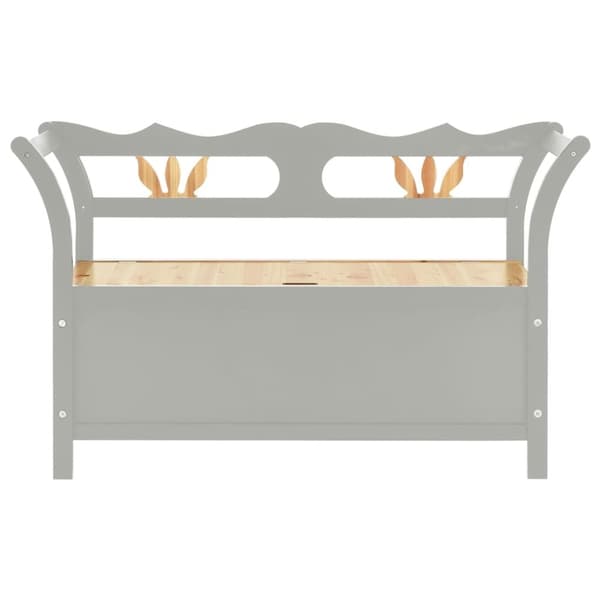 vidaXL bænk 107x45x75,5 cm massivt fyrretræ grå