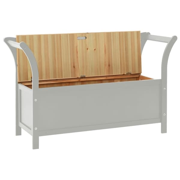 vidaXL bænk 107x45x75,5 cm massivt fyrretræ grå