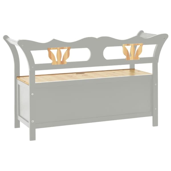 vidaXL bænk 107x45x75,5 cm massivt fyrretræ grå