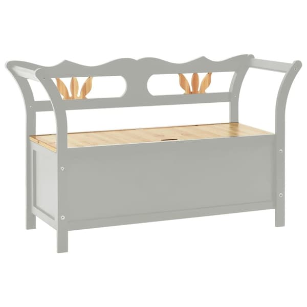 vidaXL bænk 107x45x75,5 cm massivt fyrretræ grå