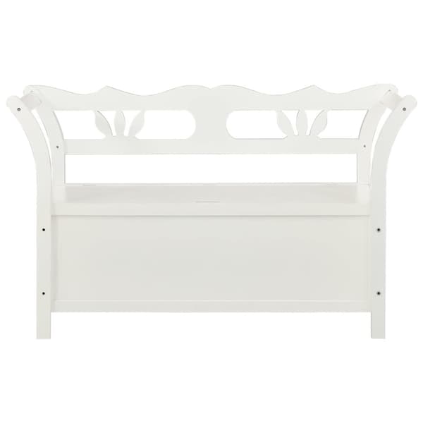 vidaXL Trädgårdsbänk vit 107x45x75,5 cm massivt granträ