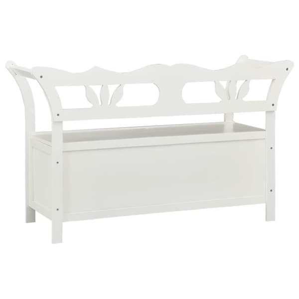 vidaXL Trädgårdsbänk vit 107x45x75,5 cm massivt granträ