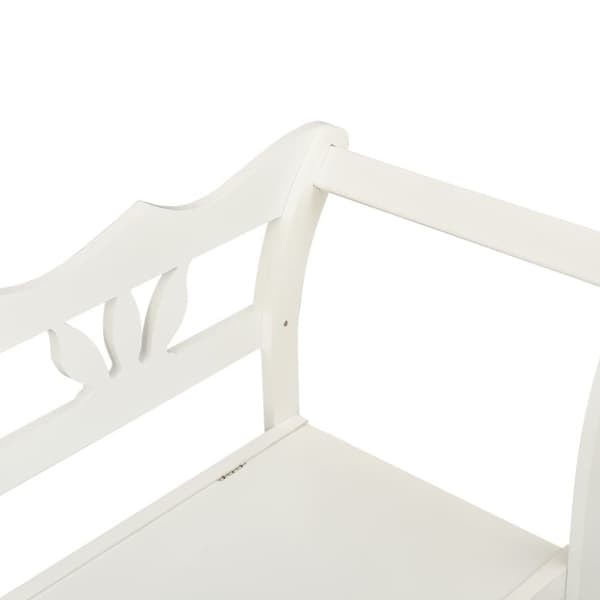 vidaXL Trädgårdsbänk vit 107x45x75,5 cm massivt granträ