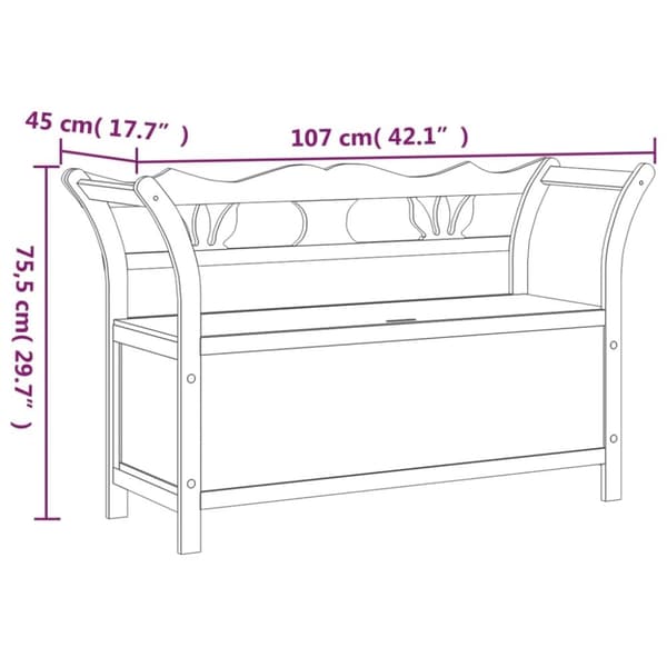 vidaXL Trädgårdsbänk vit 107x45x75,5 cm massivt granträ