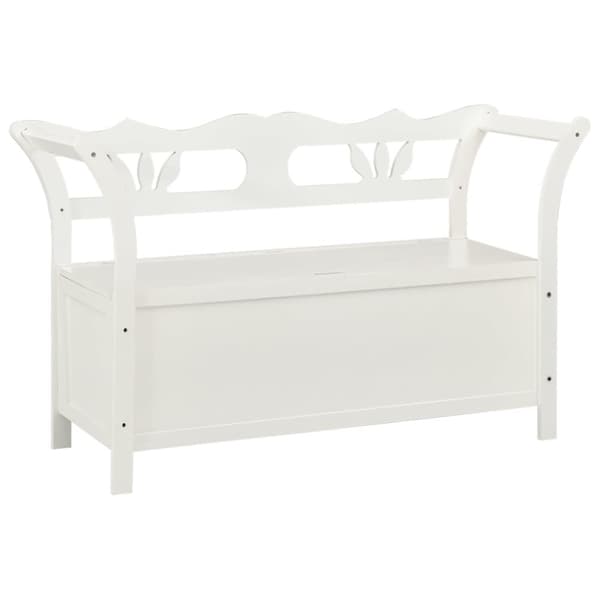 vidaXL Trädgårdsbänk vit 107x45x75,5 cm massivt granträ