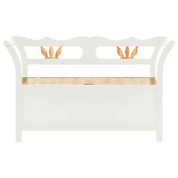 vidaXL bænk 107x45x75,5 cm massivt fyrretræ hvid