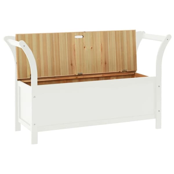 vidaXL bænk 107x45x75,5 cm massivt fyrretræ hvid