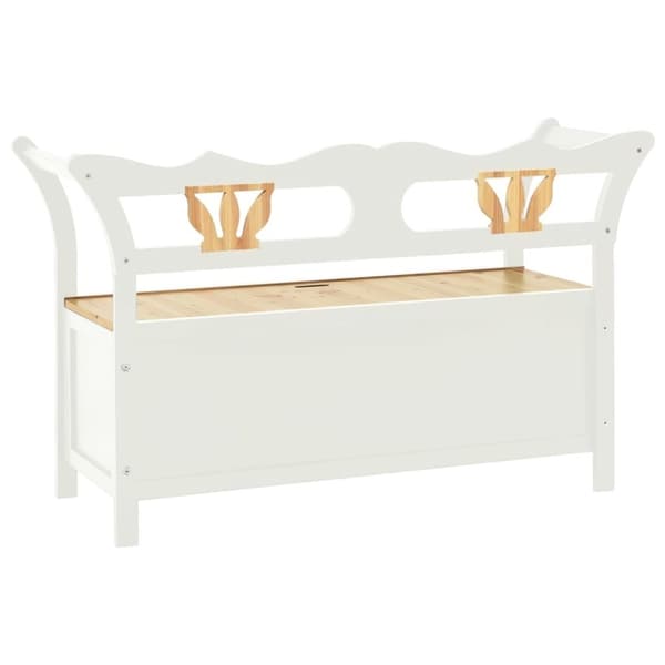 vidaXL bænk 107x45x75,5 cm massivt fyrretræ hvid