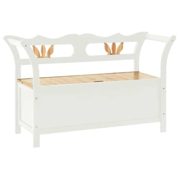 vidaXL bænk 107x45x75,5 cm massivt fyrretræ hvid