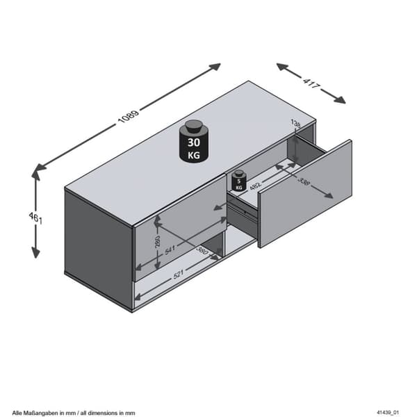 FMD opbevaringsbænk med 2 skuffer 108,9x41,7x46,1 cm hvid og egetræ
