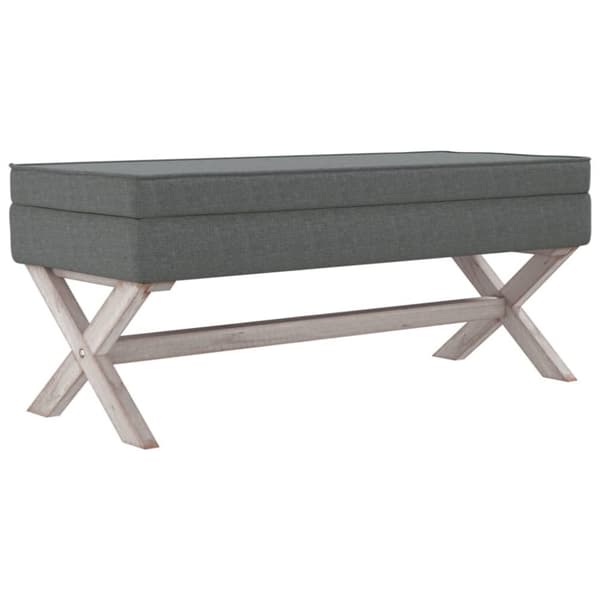 vidaXL opbevaringsskammel 110x45x49 cm stof mørkegrå