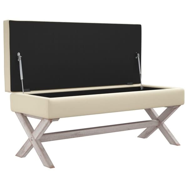 vidaXL opbevaringsskammel 110x45x49 cm hør