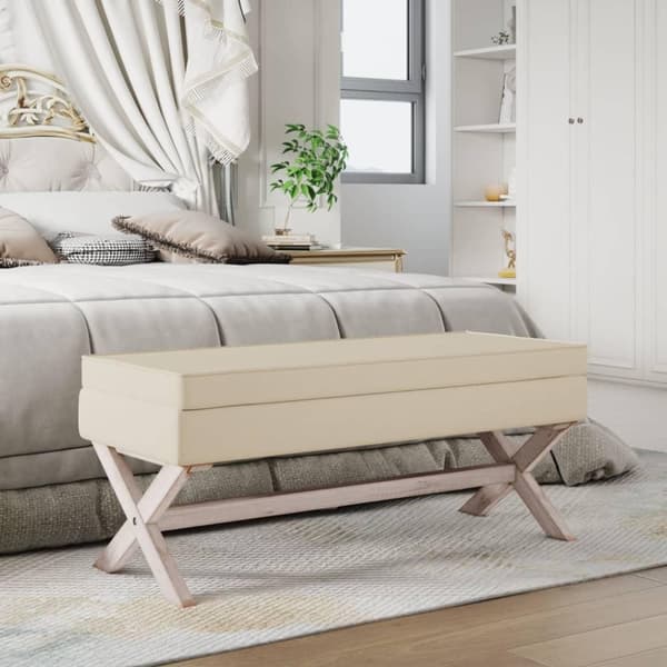 vidaXL opbevaringsskammel 110x45x49 cm hør