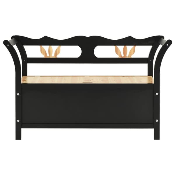 vidaXL Benk svart 107x45x75,5 cm heltre gran