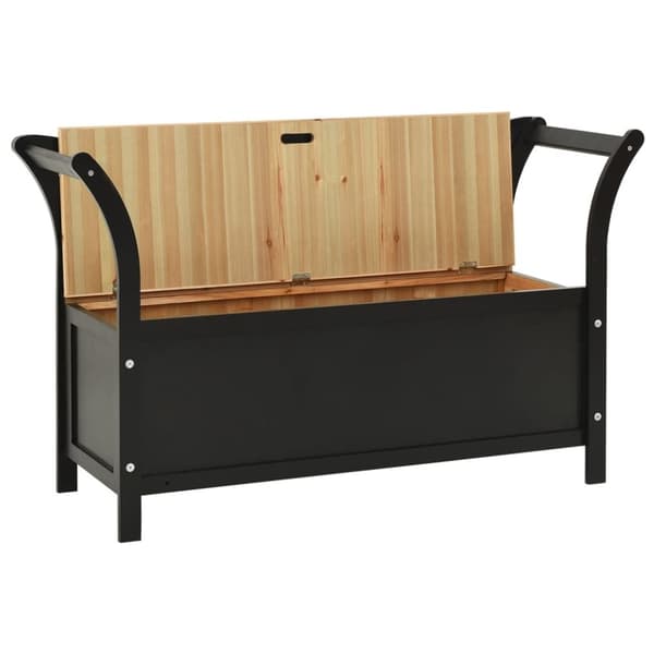 vidaXL Benk svart 107x45x75,5 cm heltre gran