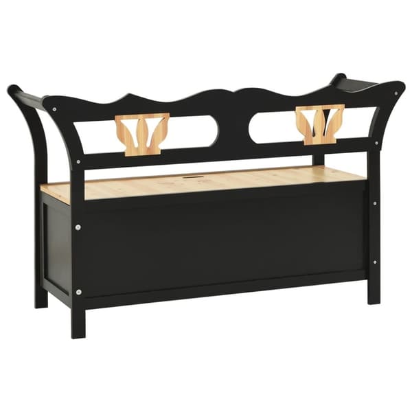 vidaXL Benk svart 107x45x75,5 cm heltre gran