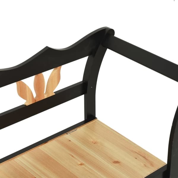 vidaXL Benk svart 107x45x75,5 cm heltre gran