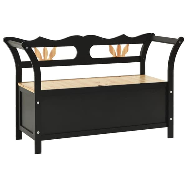 vidaXL Benk svart 107x45x75,5 cm heltre gran