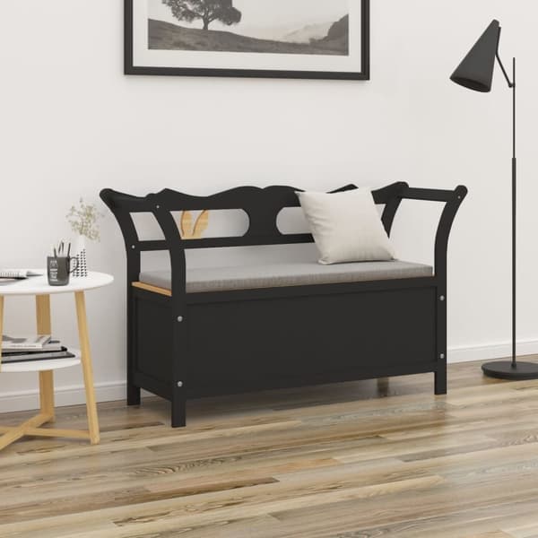 vidaXL Benk svart 107x45x75,5 cm heltre gran