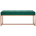 Miniatyrbillede 3 af 8: vidaXL bænk 110x36x45 cm velour mørkegrøn