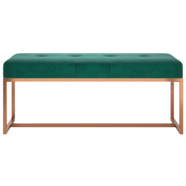 vidaXL bænk 110x36x45 cm velour mørkegrøn