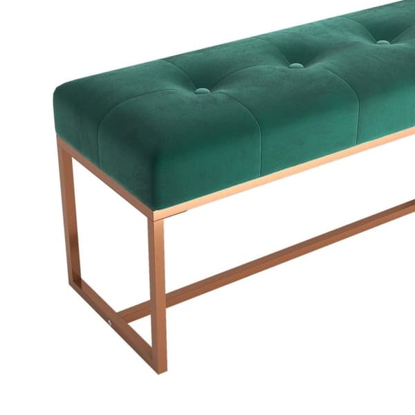vidaXL bænk 110x36x45 cm velour mørkegrøn