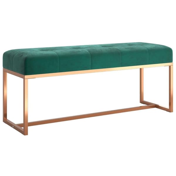vidaXL bænk 110x36x45 cm velour mørkegrøn