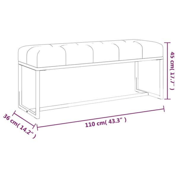 vidaXL bænk 110x36x45 cm velour beige