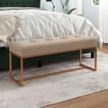Miniatyrbillede 7 af 8: vidaXL bænk 110x36x45 cm velour beige
