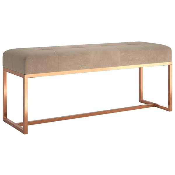 vidaXL bænk 110x36x45 cm velour beige