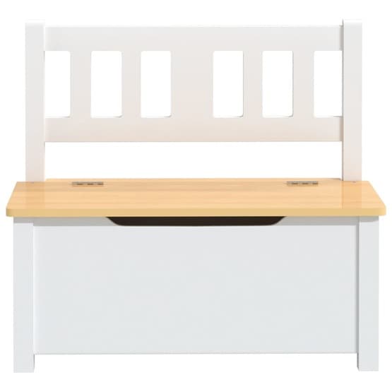 Förvaringsbänk Barn Vit Och Beige 60X30X55 Cm Mdf