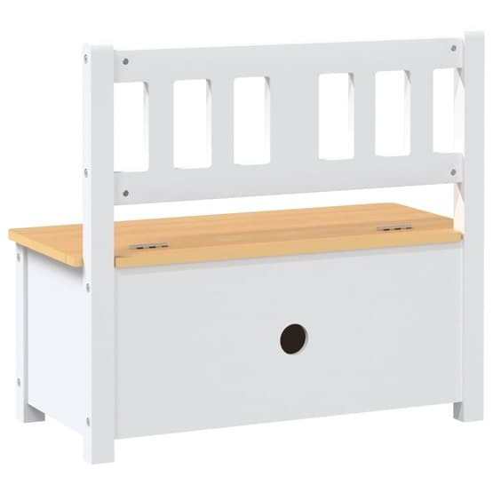 Förvaringsbänk Barn Vit Och Beige 60X30X55 Cm Mdf