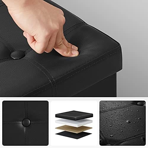 Laulut, jotka taittavat pouffe/ottomaanien 80 litraa astiaa ja pehmeää istuinta musta