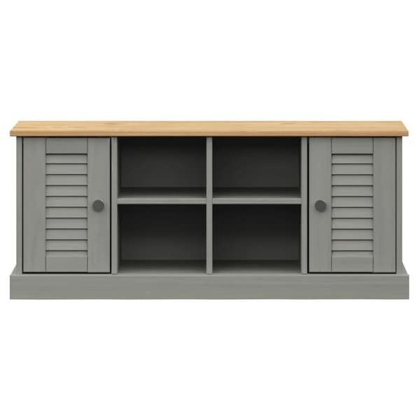 vidaXL skobænk VIGO 106x35x45 cm massivt fyrretræ grå