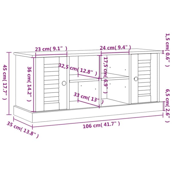 vidaXL skobænk VIGO 106x35x45 cm massivt fyrretræ grå