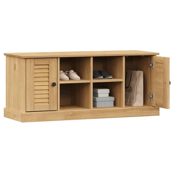 vidaXL Kenkäpenkki VIGO 106x35x45 cm täysi mänty