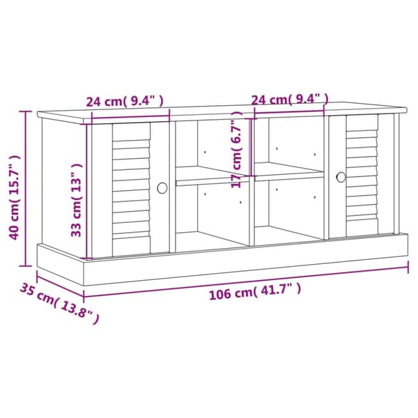 vidaXL Kenkäpenkki VIGO 106x35x45 cm täysi mänty