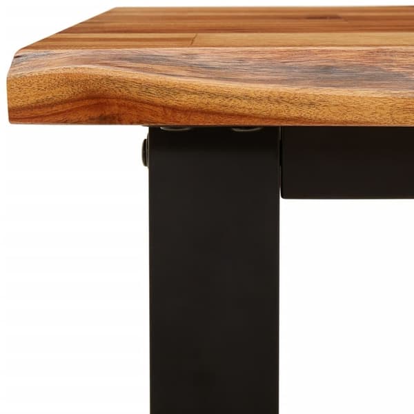 vidaXL Benk med naturlig kant 140 cm heltre akasie
