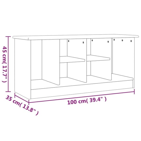 vidaXL Skobänk ALTA 100x35x45 cm massiv furu