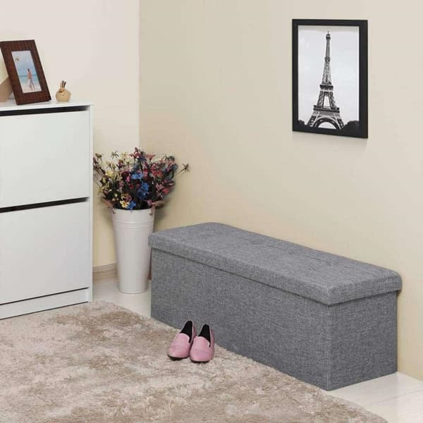 Rootz Hocker - Puff - Fällstol med förvaringsutrymme - Bröst - Bänk - Förvaring - Ljusgrå - 110 x 38 x 38 cm