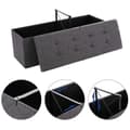 Miniatyrbillede 6 af 8: Rootz Hocker Linned - Opbevaringsbænk - Hockers med opbevaringsplads - bænk med opbevaring - Grå - 110 x 38 x 38 cm