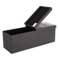 Miniatyrbillede 1 af 8: Rootz Hocker Linned - Opbevaringsbænk - Hockers med opbevaringsplads - bænk med opbevaring - Grå - 110 x 38 x 38 cm