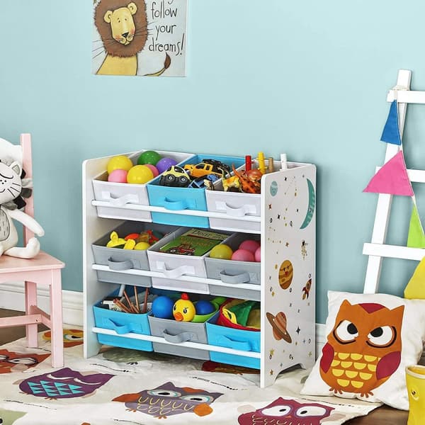 Rootz Toy organizer - Leksaksskåp - Förvaringsskåp barnrum - Vit - 62,5 x 29,5 x 60 cm