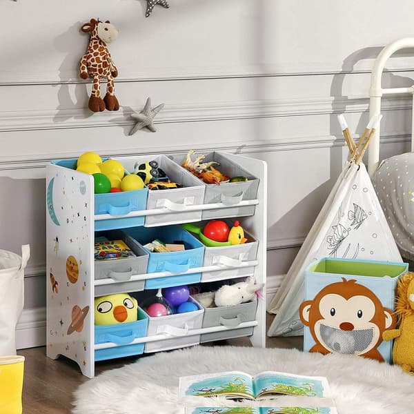 Rootz Toy organizer - Leksaksskåp - Förvaringsskåp barnrum - Vit - 62,5 x 29,5 x 60 cm