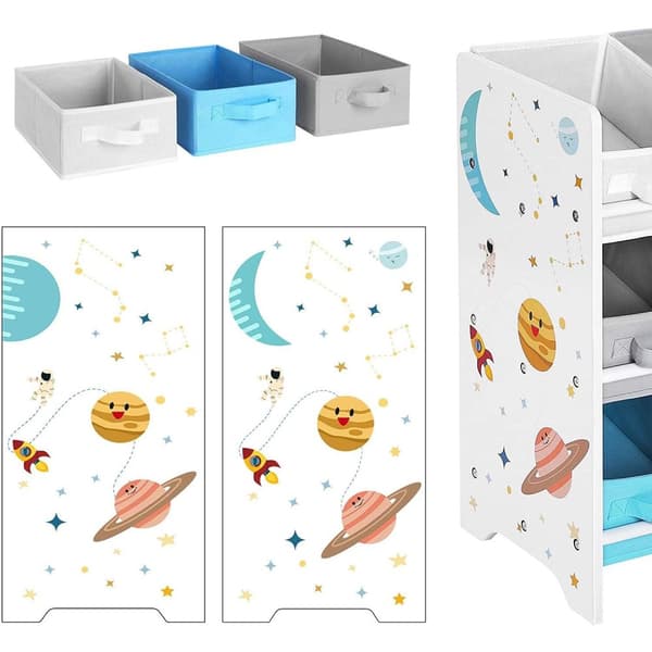 Rootz Toy organizer - Leksaksskåp - Förvaringsskåp barnrum - Vit - 62,5 x 29,5 x 60 cm