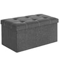 Miniatyrbild 1 av 6: Songmics Bench Stool 80 liter kapacitet Seat Chest Storage Box, mörkgrå