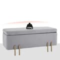 Miniatyrbild 6 av 6: Rootz Storage Chest - Upholstered Bench - Storage Chest Bench - Storage Space - Light Grey