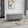 Miniatyrbild 2 av 6: Rootz Storage Chest - Upholstered Bench - Storage Chest Bench - Storage Space - Light Grey