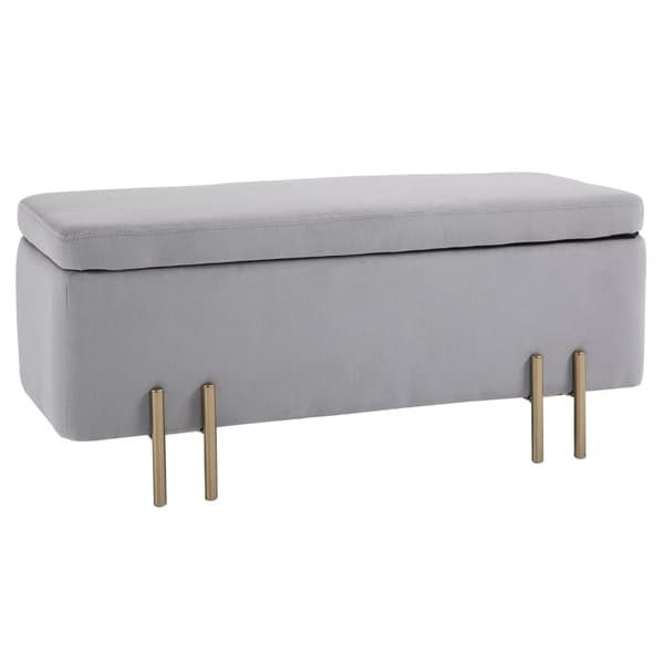 Rootz Storage Chest - Upholstered Bench - Storage Chest Bench - Storage Space - Light Grey